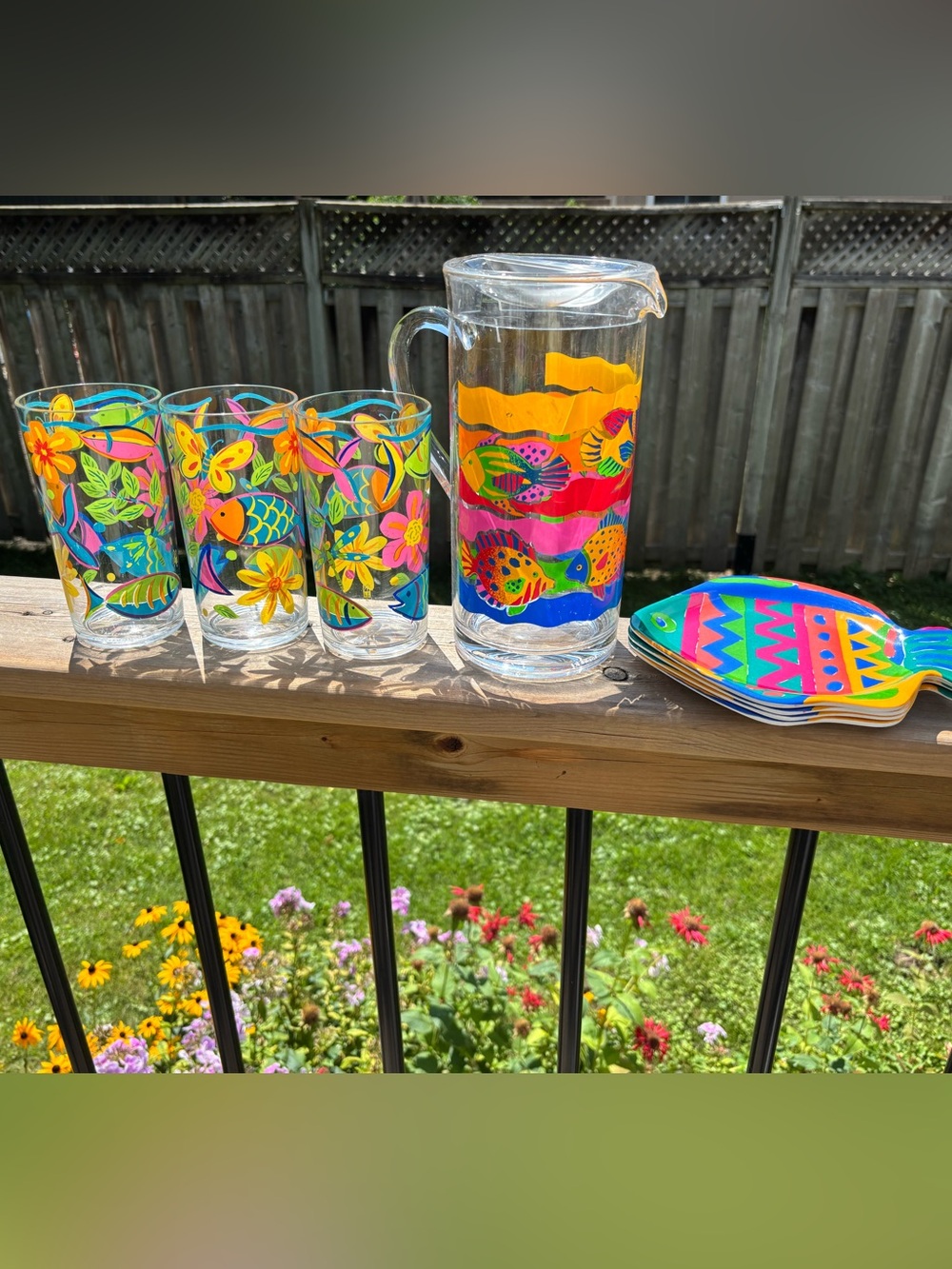 Precision-craft Fish Pitcher, Glasses and Plate Set